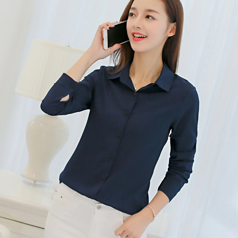 Women Office Lady Shirts Tops