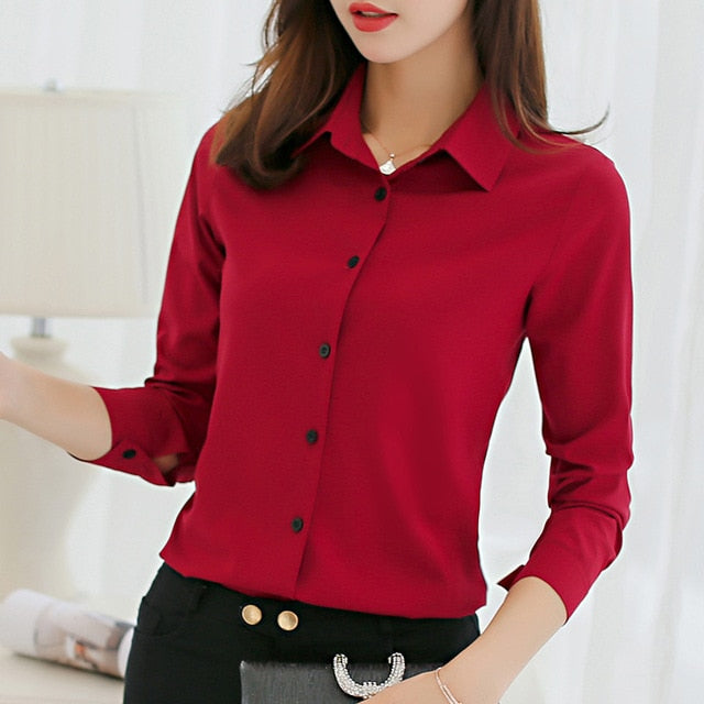 Women Office Lady Shirts Tops