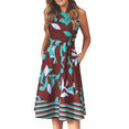 Boho Print Sashes A Line Dress