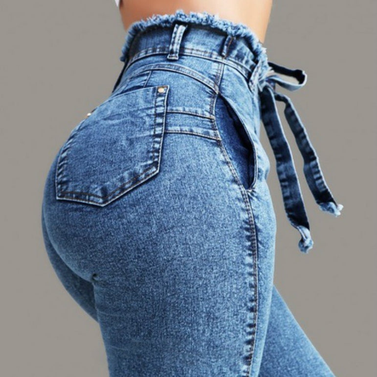 High Waist Jeans Slim Stretch Denim