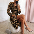 Leopard Dress Chiffon Long V-neck