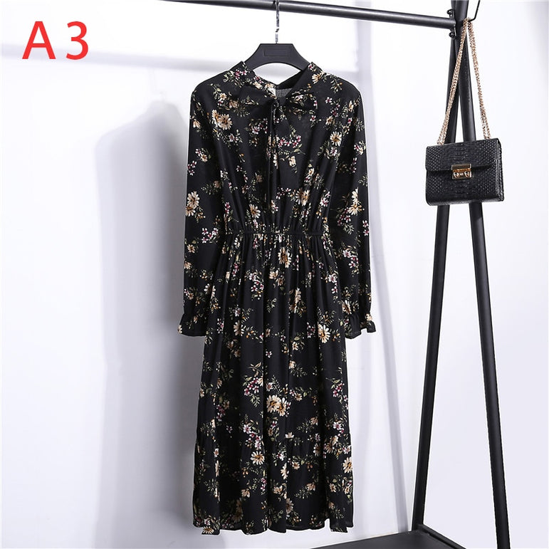 Office Polka Dot Vintage Women Dresss