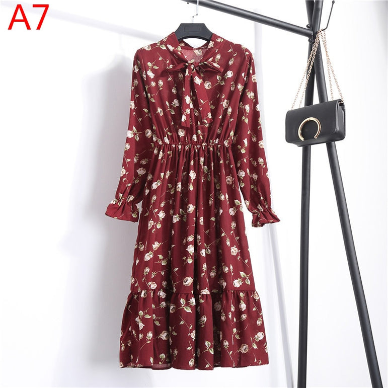 Office Polka Dot Vintage Women Dresss