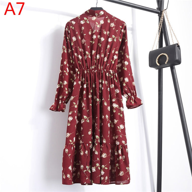 Office Polka Dot Vintage Women Dresss