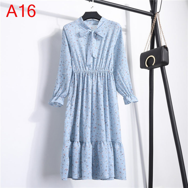 Office Polka Dot Vintage Women Dresss