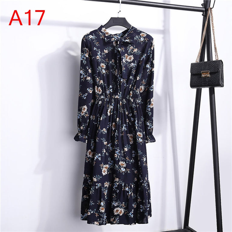 Office Polka Dot Vintage Women Dresss