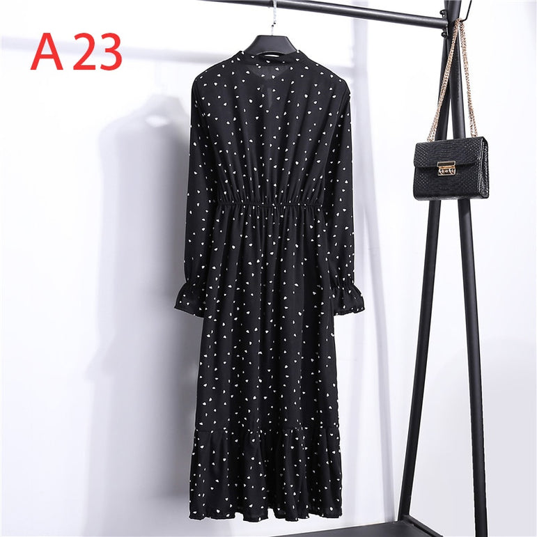 Office Polka Dot Vintage Women Dresss