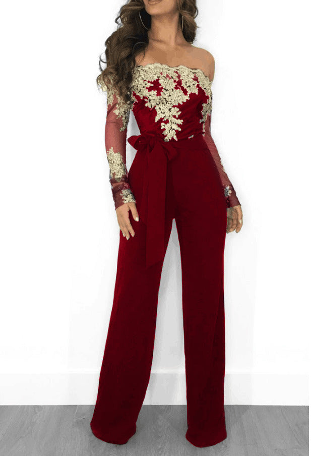 Jumpsuit Women Sexy Off Shoulder Slash