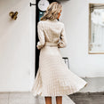 pleated belt plaid Vintage dress