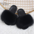 Fluffy Slippers Real FOX Fur