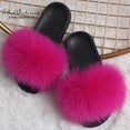 Fluffy Slippers Real FOX Fur