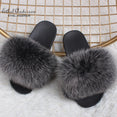 Fluffy Slippers Real FOX Fur