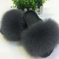 Hot Fur Slippers Women Fox Fluffy