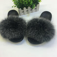 Hot Fur Slippers Women Fox Fluffy