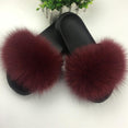 Hot Fur Slippers Women Fox Fluffy