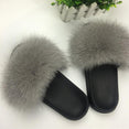 Hot Fur Slippers Women Fox Fluffy