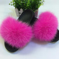 Hot Fur Slippers Women Fox Fluffy