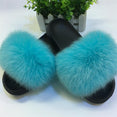 Hot Fur Slippers Women Fox Fluffy