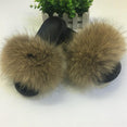 Hot Fur Slippers Women Fox Fluffy