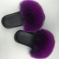 Hot Fur Slippers Women Fox Fluffy