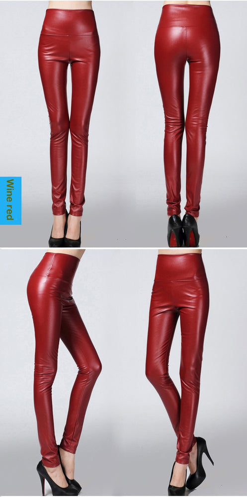 LeatherThin Velvet Pants Female Sexy