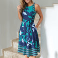 Boho Print Sashes A Line Dress