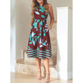 Boho Print Sashes A Line Dress