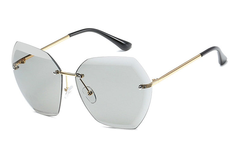 Luxury Rimless Sunglasses Oversized