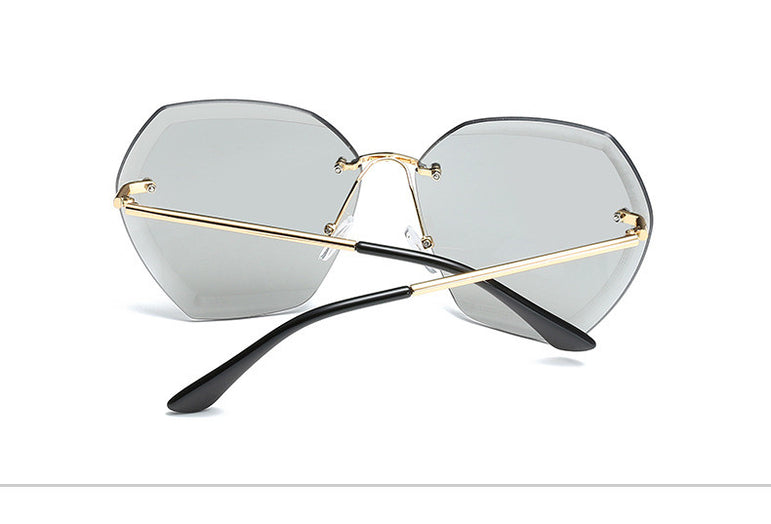 Luxury Rimless Sunglasses Oversized