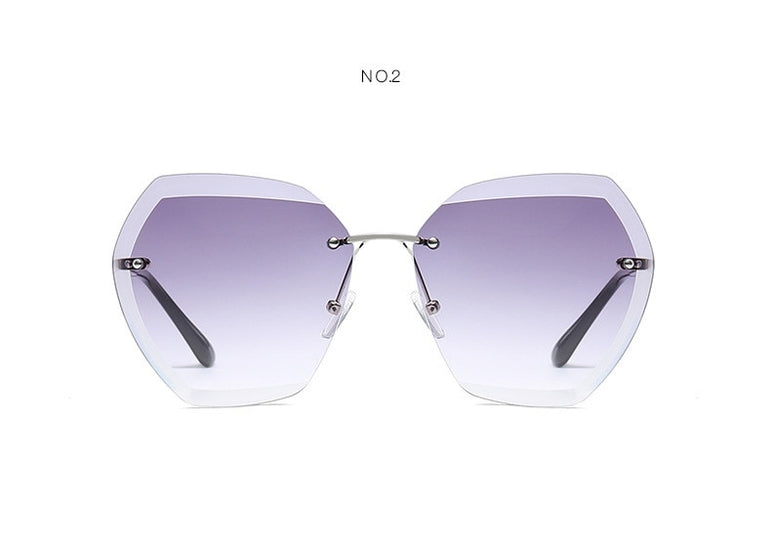 Luxury Rimless Sunglasses Oversized