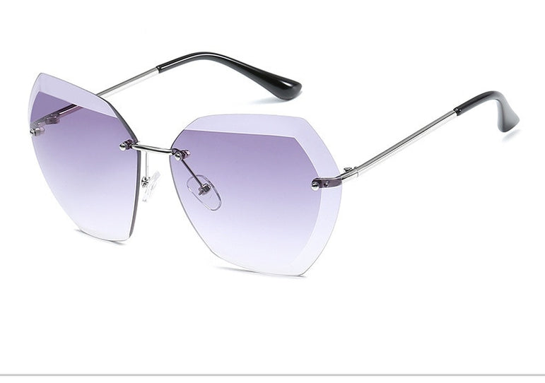 Luxury Rimless Sunglasses Oversized