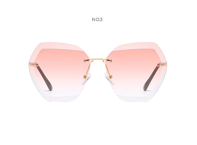 Luxury Rimless Sunglasses Oversized