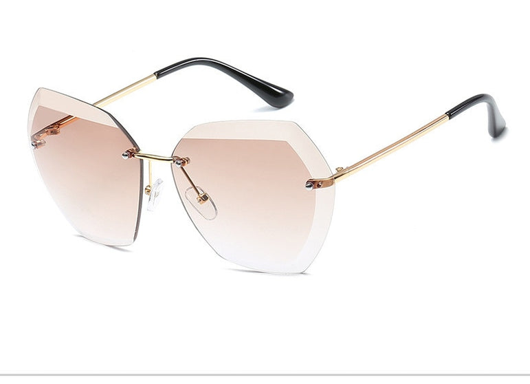 Luxury Rimless Sunglasses Oversized