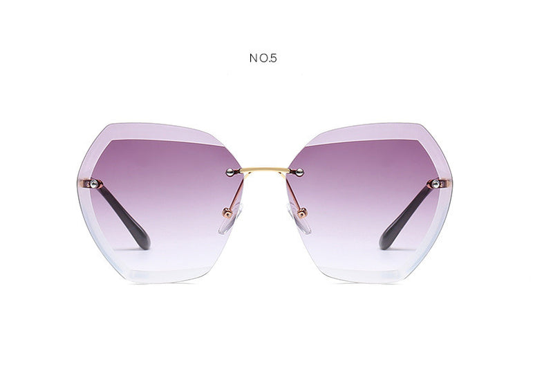 Luxury Rimless Sunglasses Oversized