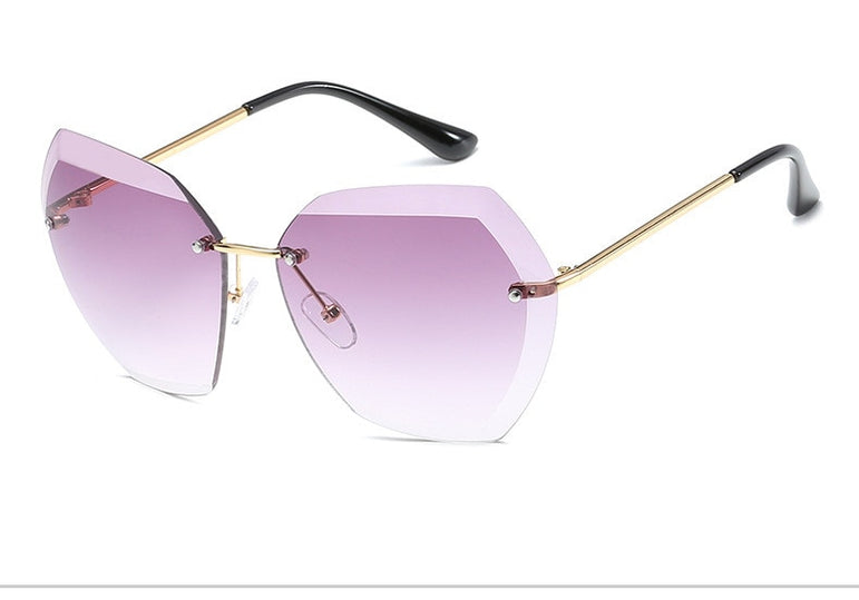 Luxury Rimless Sunglasses Oversized