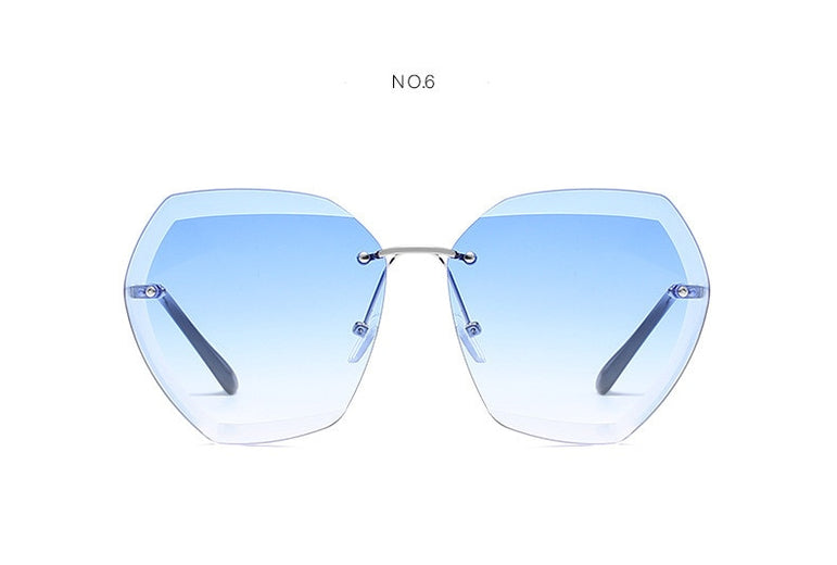 Luxury Rimless Sunglasses Oversized