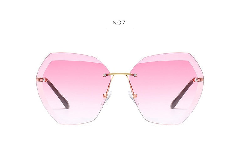 Luxury Rimless Sunglasses Oversized