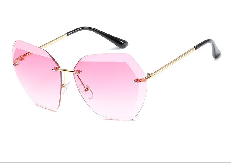 Luxury Rimless Sunglasses Oversized