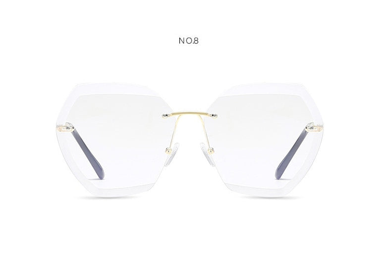 Luxury Rimless Sunglasses Oversized