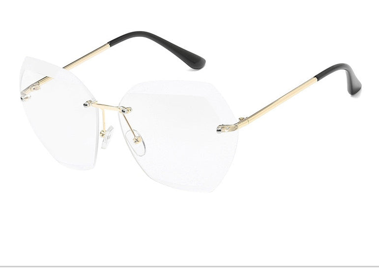 Luxury Rimless Sunglasses Oversized