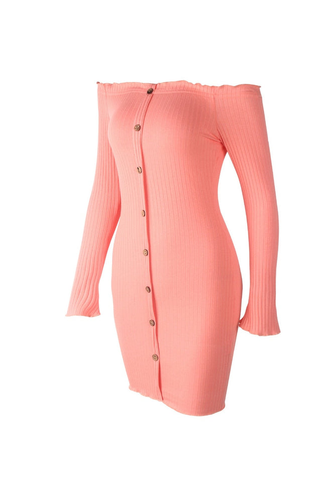 Sexy Slim Dress Women Solid Color