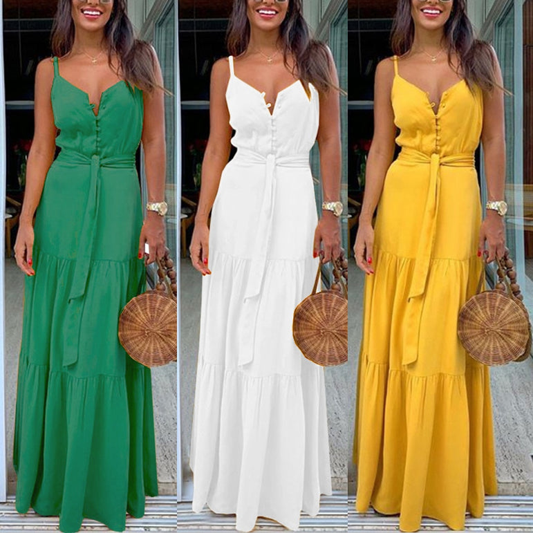 Boho Style Sleeveless Strappy Dress