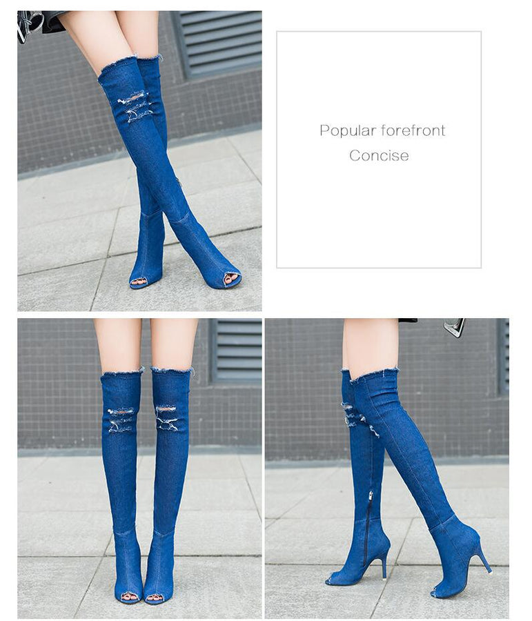 Winter Women High Heels jean boot