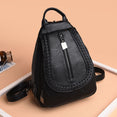 Zipper Women Leather Backpacks