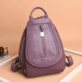 Zipper Women Leather Backpacks