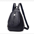 Zipper Women Leather Backpacks