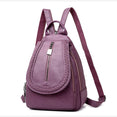 Zipper Women Leather Backpacks