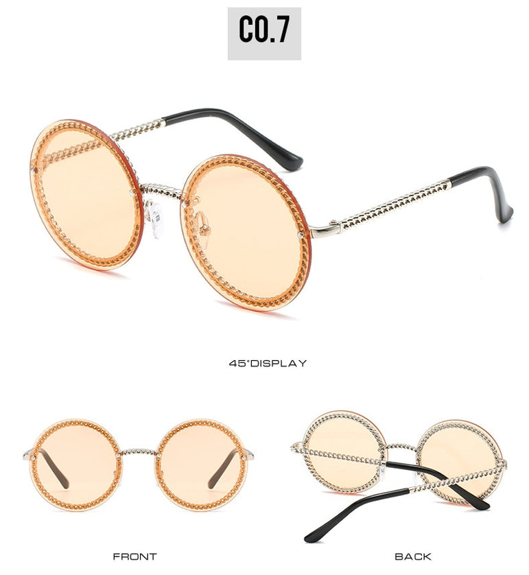 Brand Round Sunglasses Women Luxury