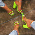 Transparent High Heel Slippers Candy Color