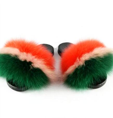 Women Real Fox Fur Slippers